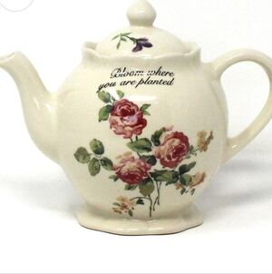 Teapot, Floral, Bloom Where You Are Planted, Martha Vaughn Lily Creek Collection